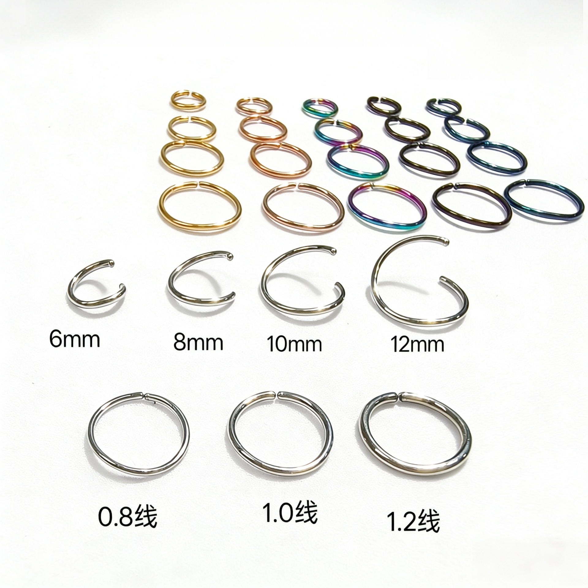 Biaotong Jewelry 316L Stainless Steel Round Head Open Nose Ring Body Piercing Jewelry Wholesale in Stock