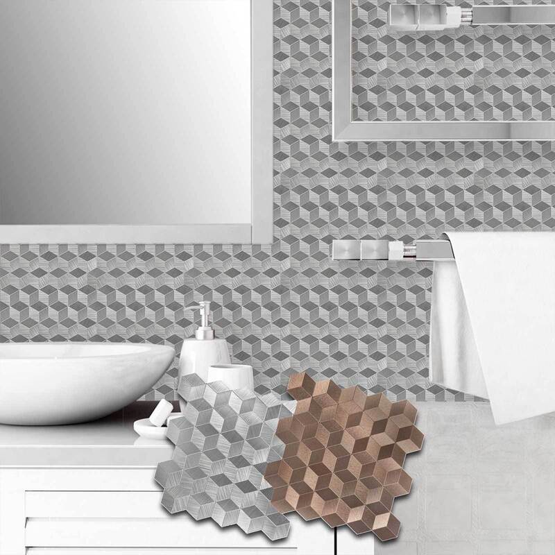 Factory Direct Sales Aluminum-Plastic Board Self-Adhesive Mosaic Tiles Aluminum-Plastic Board Self-Adhesive Kitchen Bathroom Renovation DIY Wall Stickers