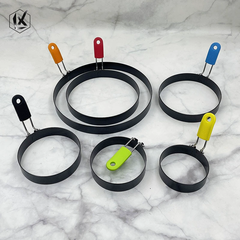 430 нержавеющая сталь круглый омлет силиконовый рукав ручка яйцо кольцо модель омлета форма для блинов омлет кольцо для омлета