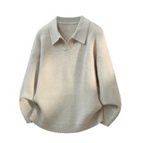 2026年秋季宽松型青少年腈纶针织衫长袖透气运动风格圆领毛衣，男装针织衫/毛衣，星座614