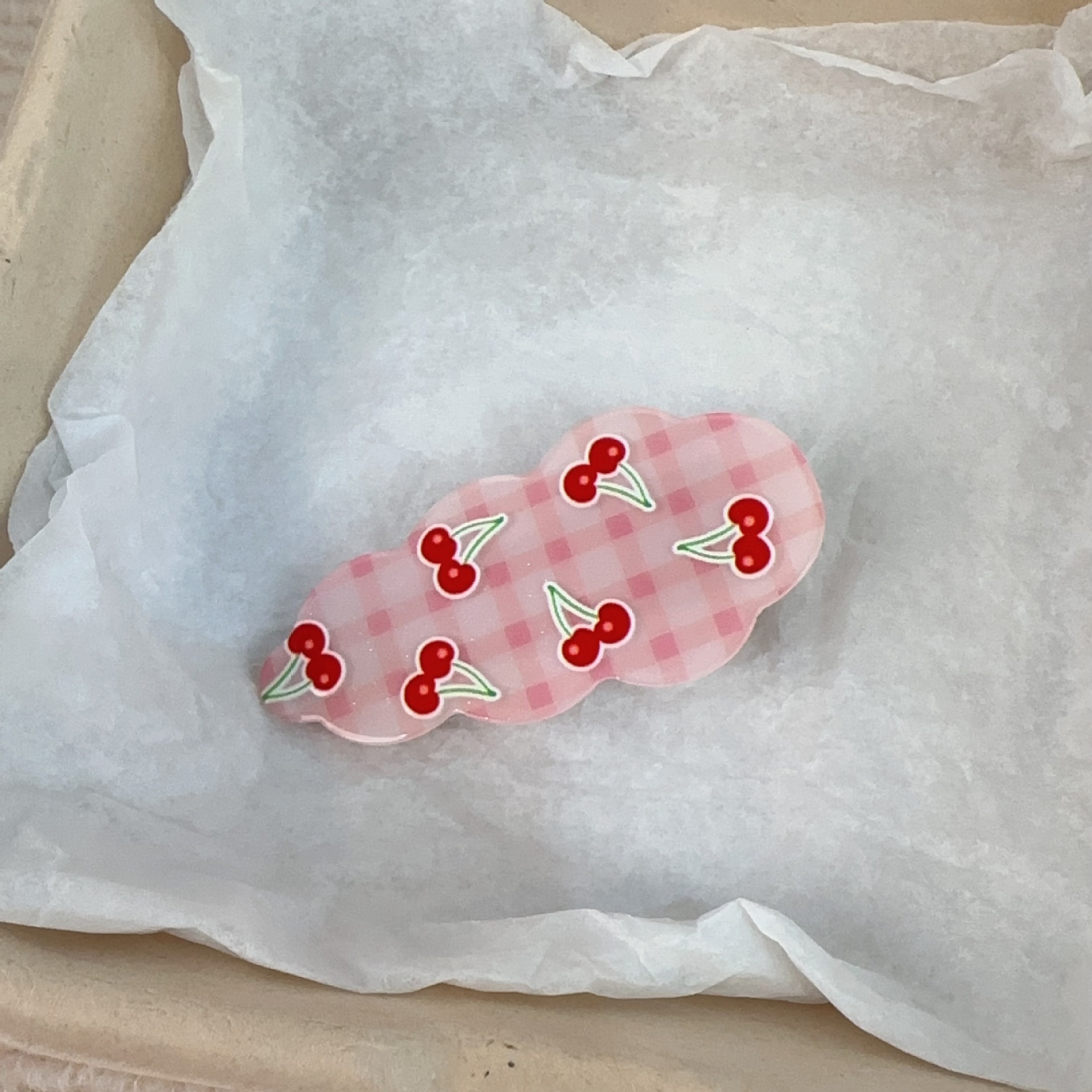 2 ks letní ovoce série hroznů třešňové bezešvé sponky do vlasů s kachním zobákem roztomilá dívčí ofina boční sponka_voghion.com