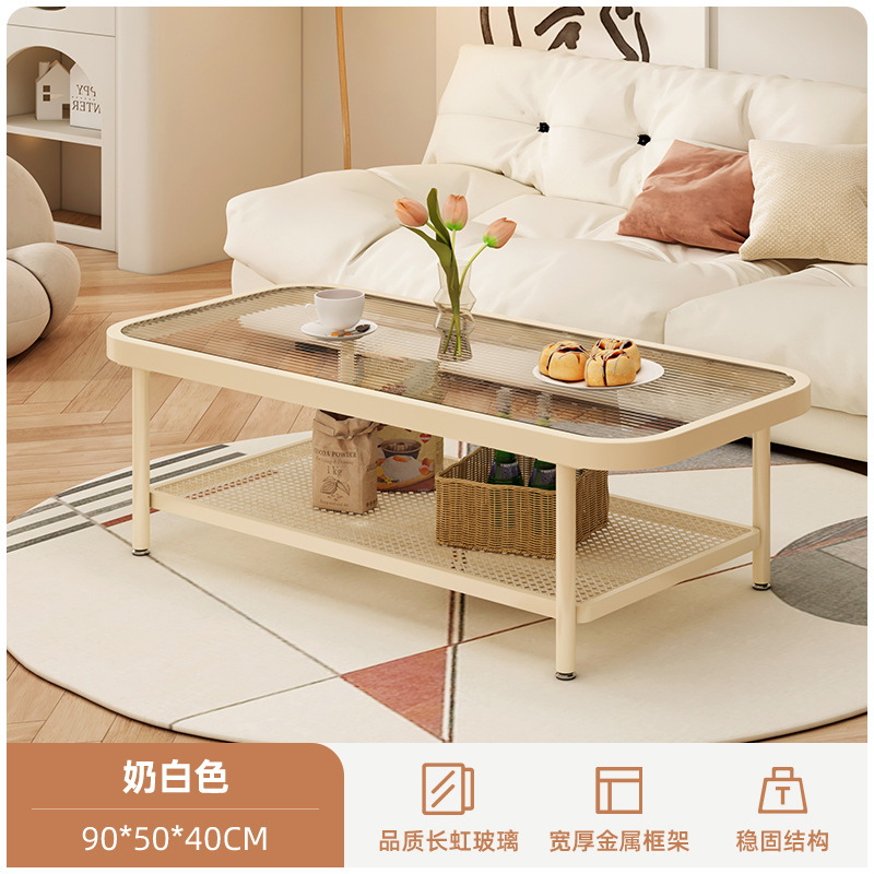 Mesa de té sala de estar doméstica pequeña mesa de casa 2025 nueva moderna simple creativa cuadrada mesa de té de vidrio temperado