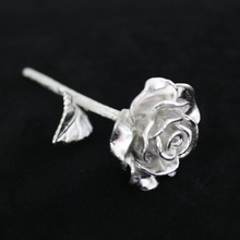 金屬玫瑰花銀色純錫玫瑰歐式情人節禮物帶刺玫瑰花鉛錫工藝擺件