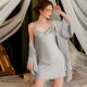 Women's pajamas 2024 new summer fashion Ice Silk sexy nightdress sling thin two-piece set outerwear homewear