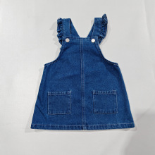外贸夏季0-3岁婴儿裙子女宝宝背带裙女孩牛仔连衣裙纯色短裙柔软