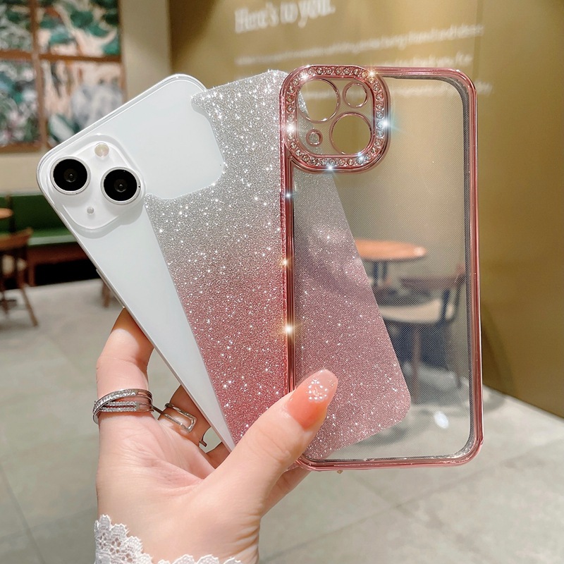 Gradient Glitter Rhinestone Protective Case For Iphone Pro Max_voghion.com