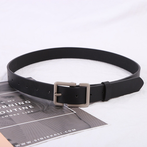 Women's Jeans Belt Fashion Pin Buckle Solid Color Imitation Leather Belt Korean Style Student Trendy Belt Summer and Autumn New Style