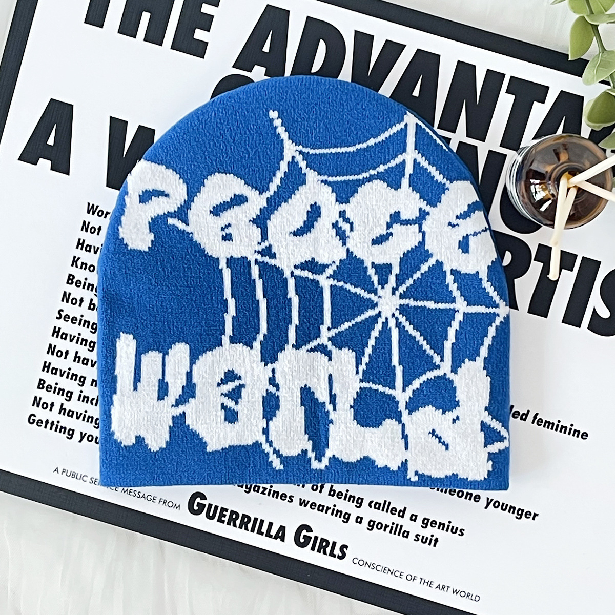 Unisex stylová pletená čepice Spiderweb Y2K Venkovní cyklistická teplá čepice, vše se hodí k hip hopu_voghion.com