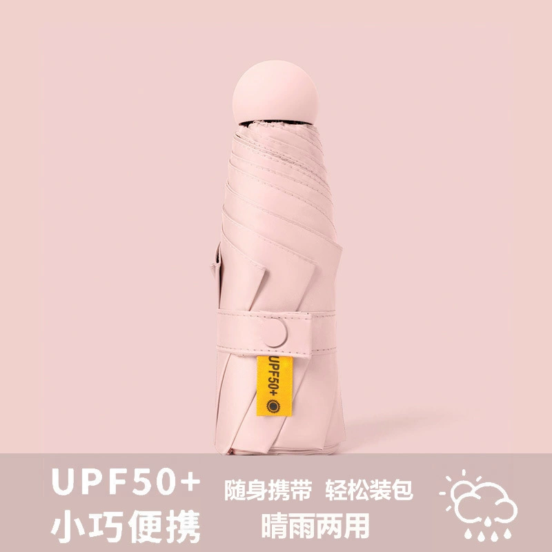Capsule solar-powered, small handheld umbrella, sun protection, UF-protection