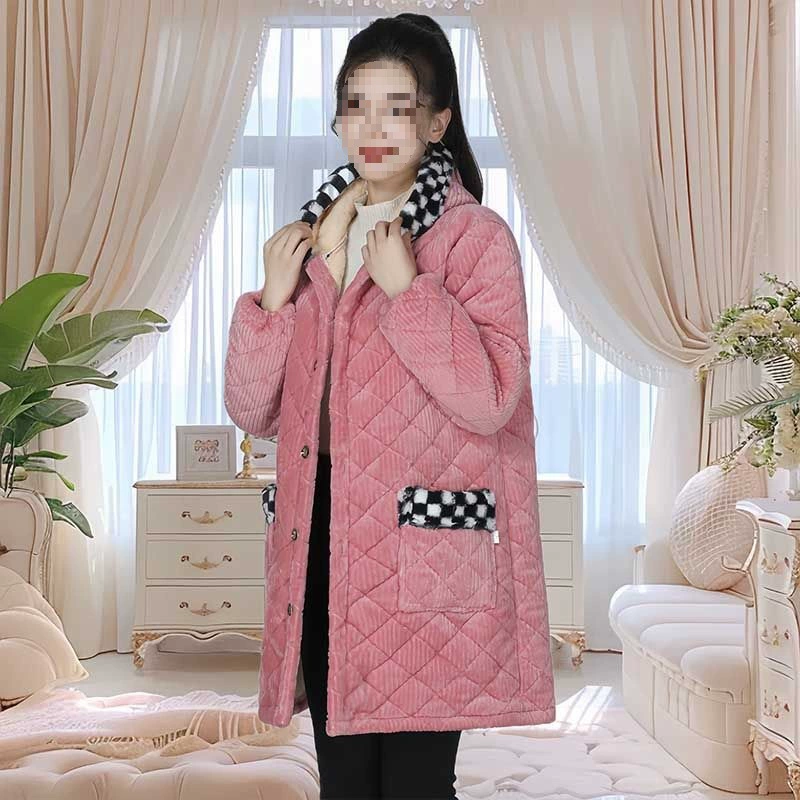 Новый стиль кухни снаружи, теплая леди, бархатная плащаца, женская утолщенная мода, устойчивая к грязи, свободная укладка зимой