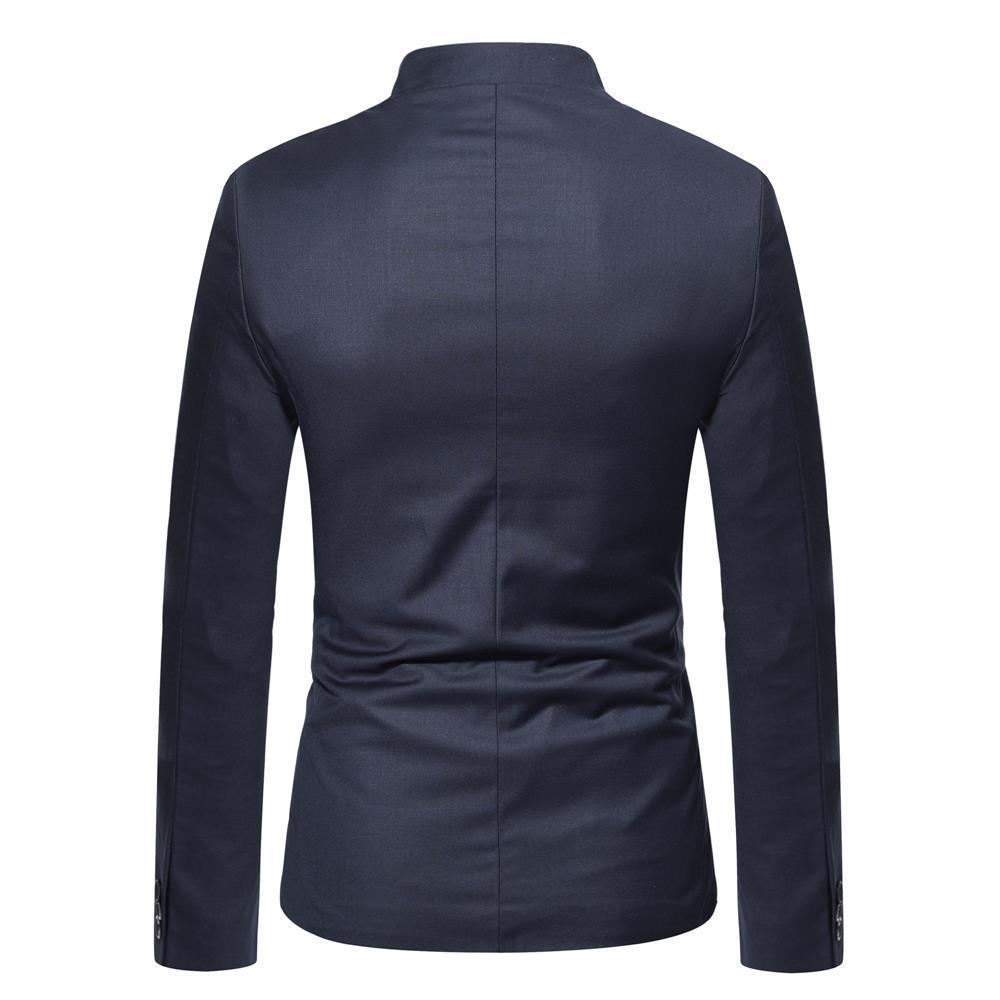 Slim Fit Blazer With Stand Collar For Men Autumn And Spring_voghion.com