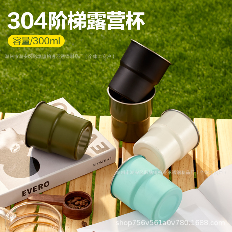 304 tazas de acero inoxidable personalizadas tazas de café tazas de cerveza con cubierta de tazas escaleras tazas de camping al aire libre tazas de mano tazas