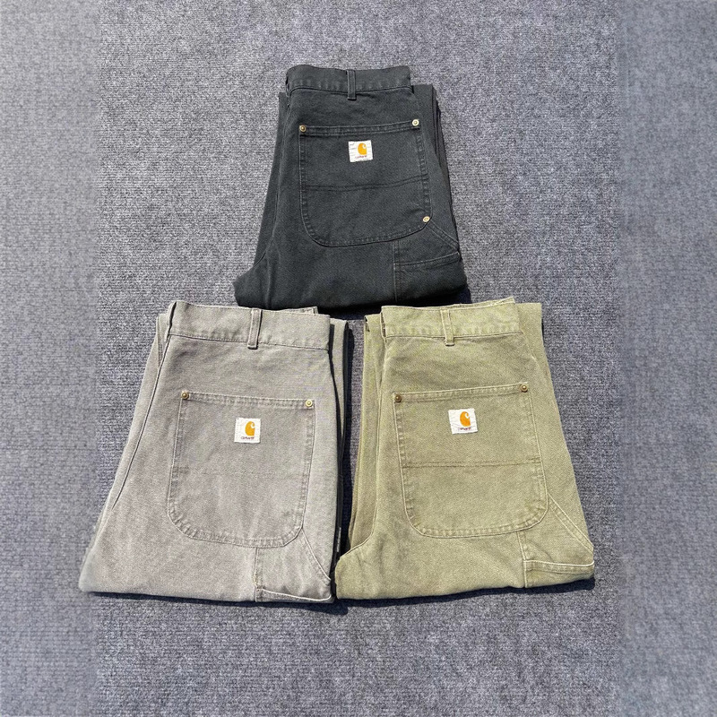B01 High Version Carhartt Carhart Canvas Denim Wash Water Dressed Logging Casual Tooling Pants for Men and Women