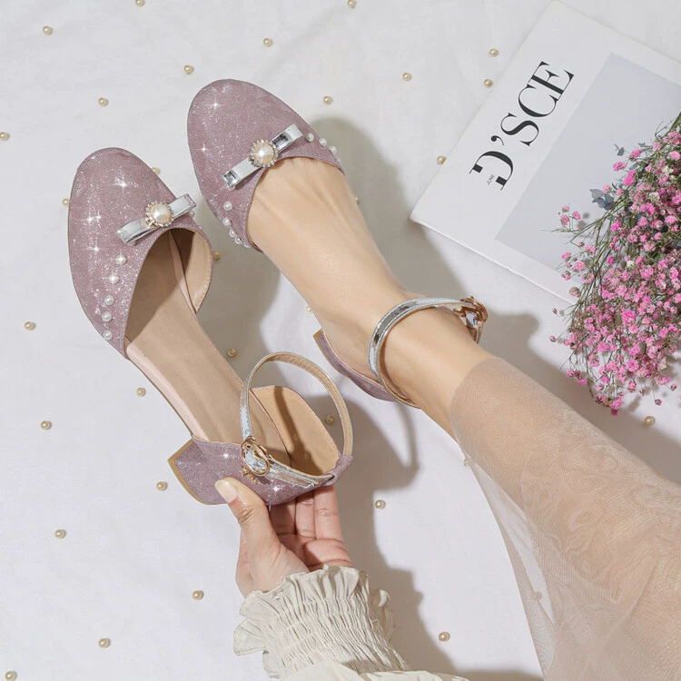 Босоножки для девочек с закрытым носком туфли принцессы туфли со стразами детские туфли для подиума на высоком каблуке Серебристые средние и большие детские модельные туфли