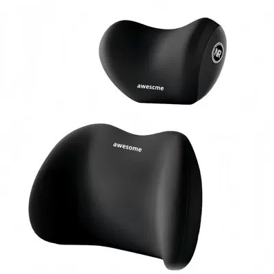 Car Lumbar Support Cushion Seat Backrest Headrest for Driver (Headrest) - mysterious-black-headrest-lumbar-support-awesome