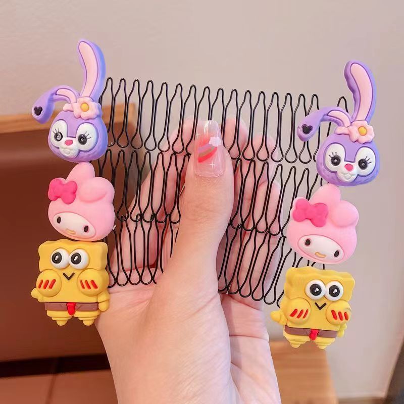 赤ちゃんの切れ毛加工品、子供用特別人気コーム、イチゴクマのヘアピン、女の子用固定加工品、プルヘアコーム|undefined