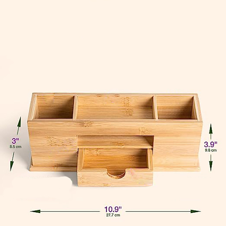 竹制收纳架办公桌面木制小型储物柜家用客厅木质工具文件实木架