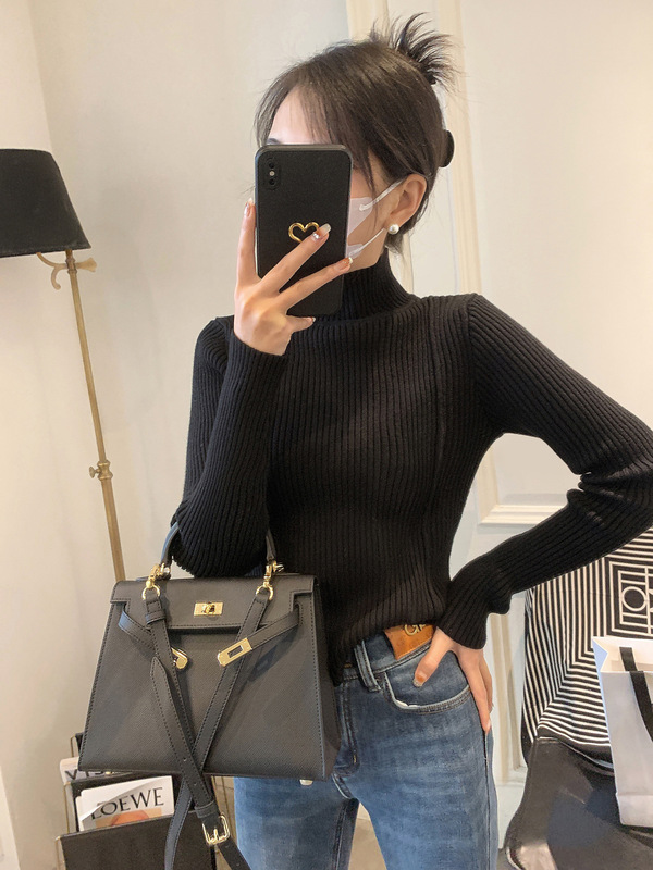 半高领打底衫女秋冬2025年新款洋气内搭毛衣小个子短款针织衫上衣|undefined