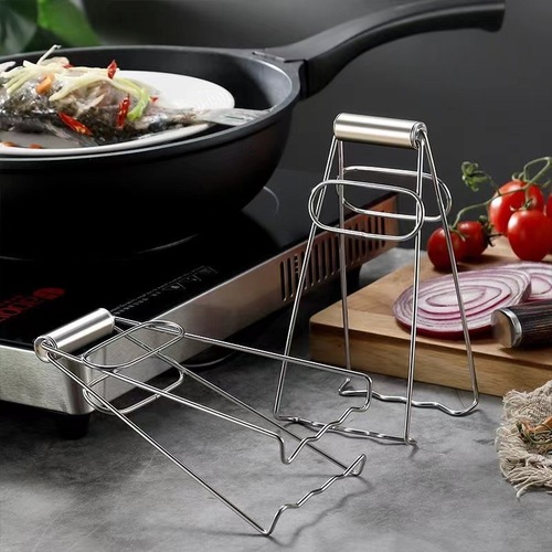 Stainless steel home anti-slip heat-insulating tray tongs kitchen small tools bowl dish clamp bowl grabber steamer tongs