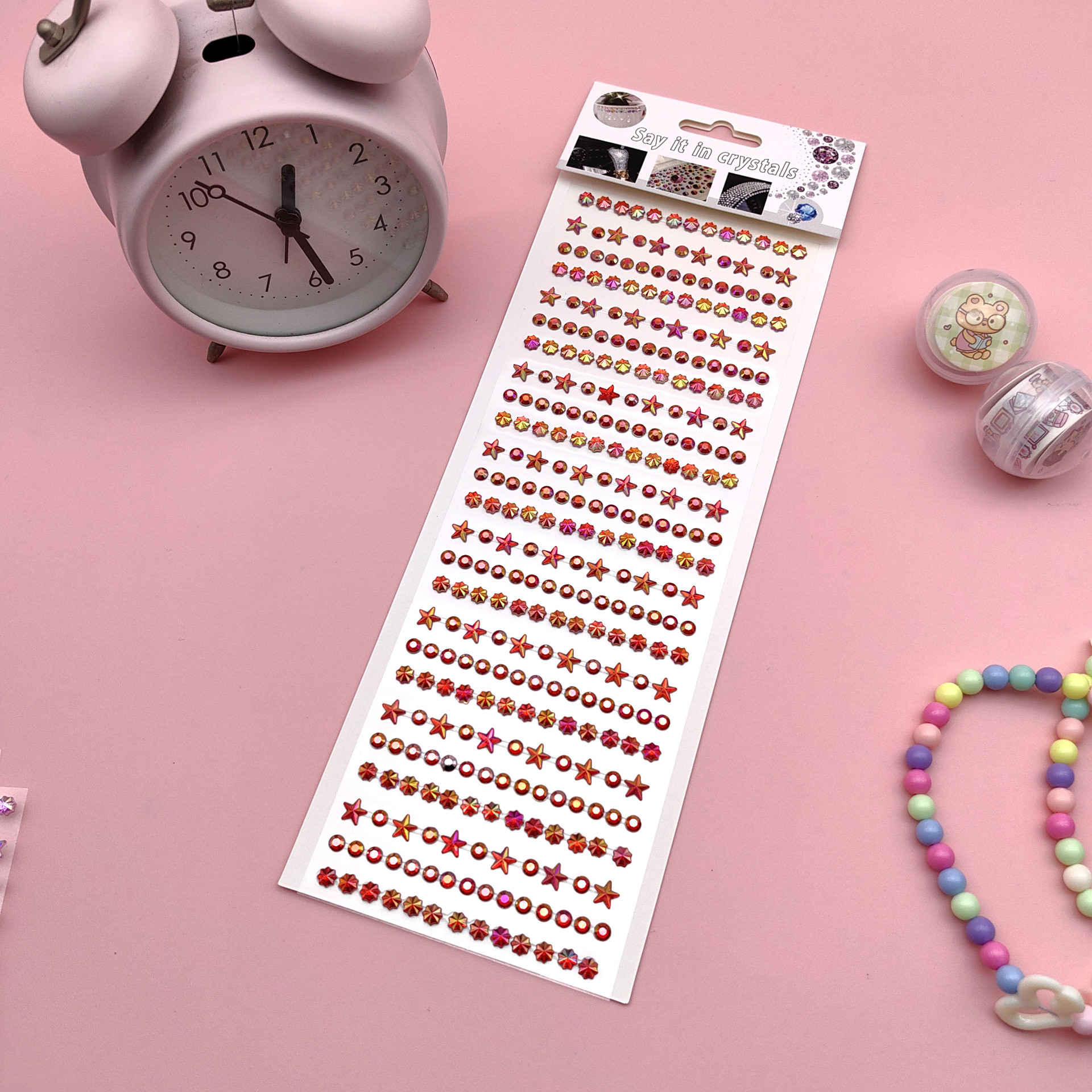 Coloridas pegatinas de flores de hielo para niños gema de diamantes de color AB pegatinas de cristal acrílico de juguete princesa pequeñas pegatinas al por mayor