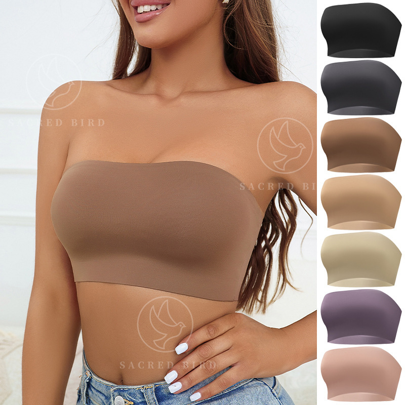 Seamless Large Size Anti-Shedding Girl's Tube Top Cross-Border One-Shoulder Wrap-Style Push-Up Women's Underwear