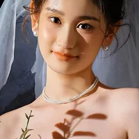 Little Xiangfeng Mi Bu Короткое ожерелье ретро имитация жемчужной ключицы свадебное платье фото французское двойное ожерелье