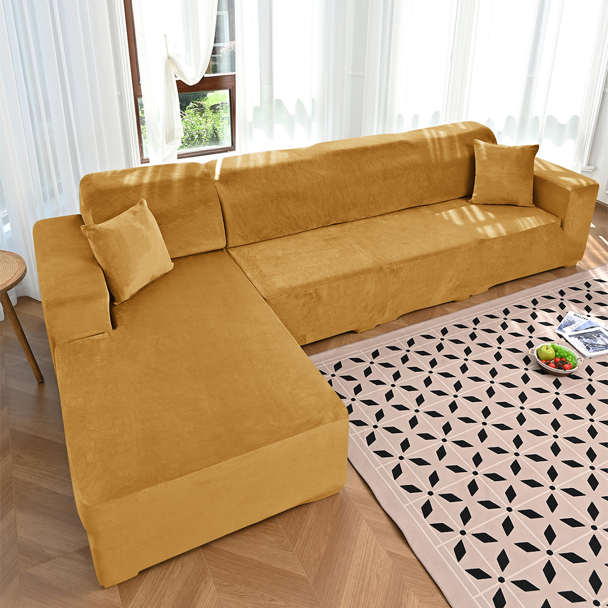 Transfronterizo al por mayor de color sólido elástico plata de zorro cubierta de sofá cubierta de sofá grueso universal cubierta de sofá antideslizante