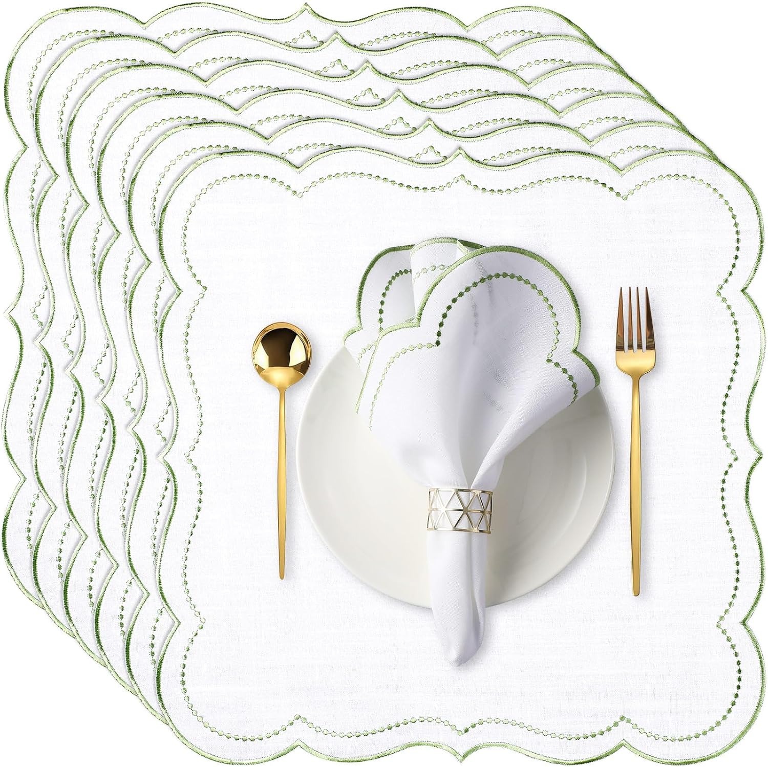 Hotel bordado almohadilla servillas almohadilla de aislamiento de tela ondulado restaurante occidental fiestas transfronterizas fabricantes de suministro amazónico