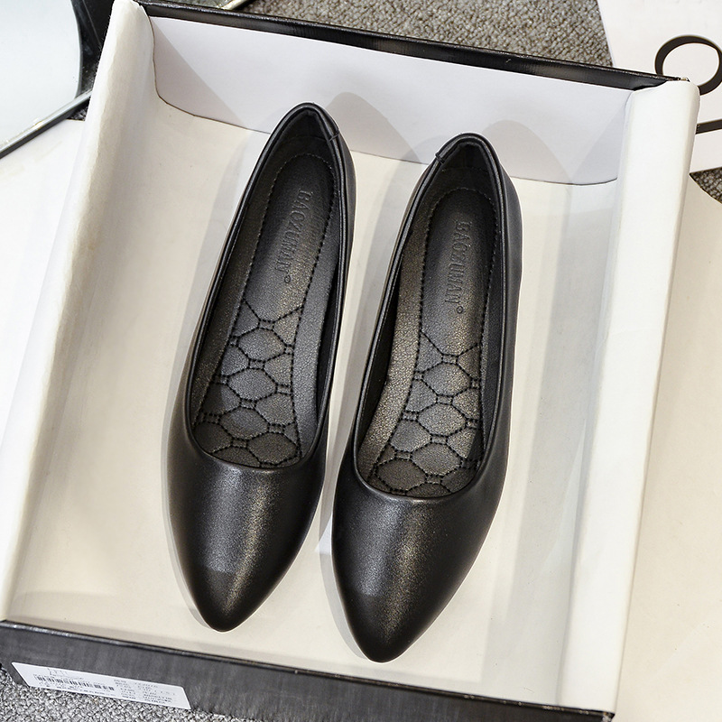 Spring and Autumn Stewardess Professional Pointed Toe Shoes Wedge Heel Inner Heightening Hotel Work Shoes Black Workwear Women's Shoes Leather Shoes Plaid Spring and Autumn Stewardess Professional Pointed Toe Shoes Wedge Heel Inner Heightening Hotel Work Shoes Black Workwear Women's Shoes Leather Shoes Plaid
