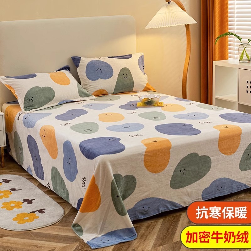 Leche terciopelo coral sábana pieza única más manta de felpa manta de franela manta engrosada dormitorio de invierno lista de edredones