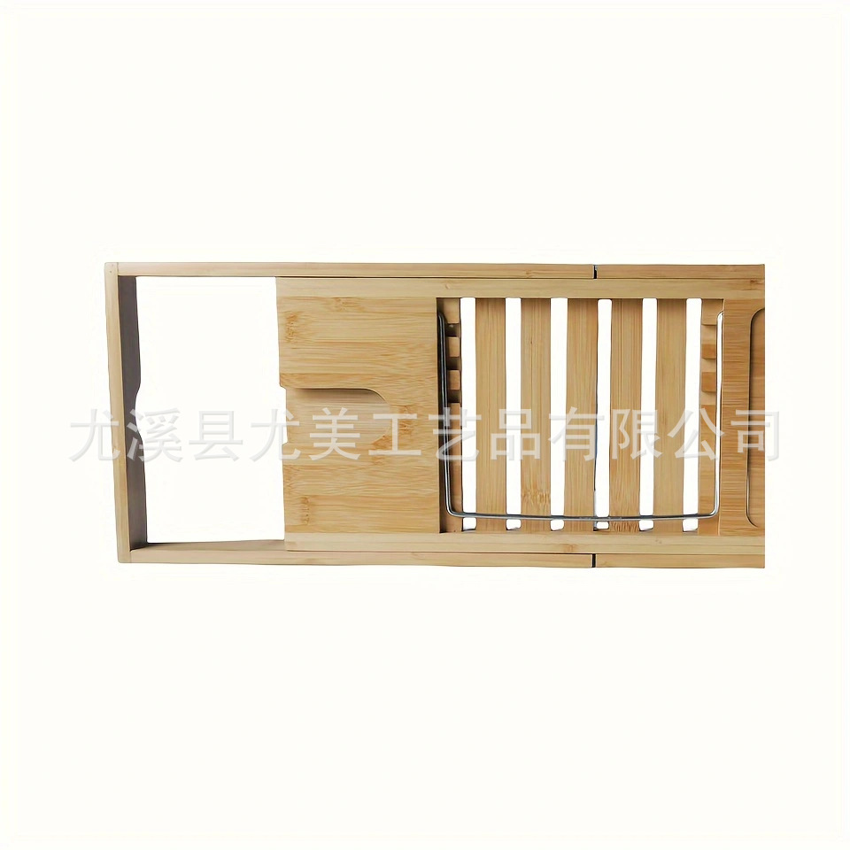 Transfronterizo de bambú externo retráctil bañera rack baño estante de almacenamiento baño estante plano soporte bañera tablero de almacenamiento al por mayor