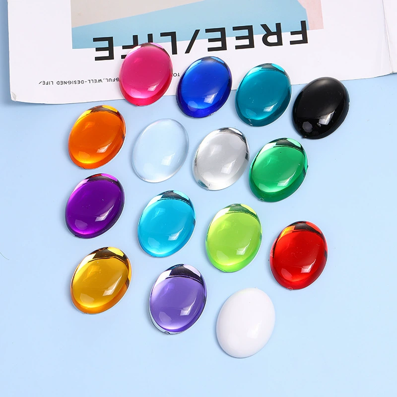 DIY ювелирные аксессуары акриловые сверлильные глянцовые овальные кошачьи глазки плоские алмазные пластыри 8-40 мм
