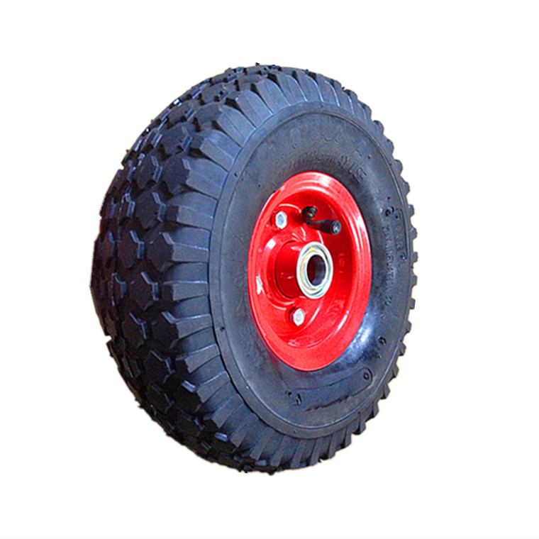 10寸充气轮 手推车独轮车轮 10*4.10/3.50-4橡胶轮子 宝石花外胎