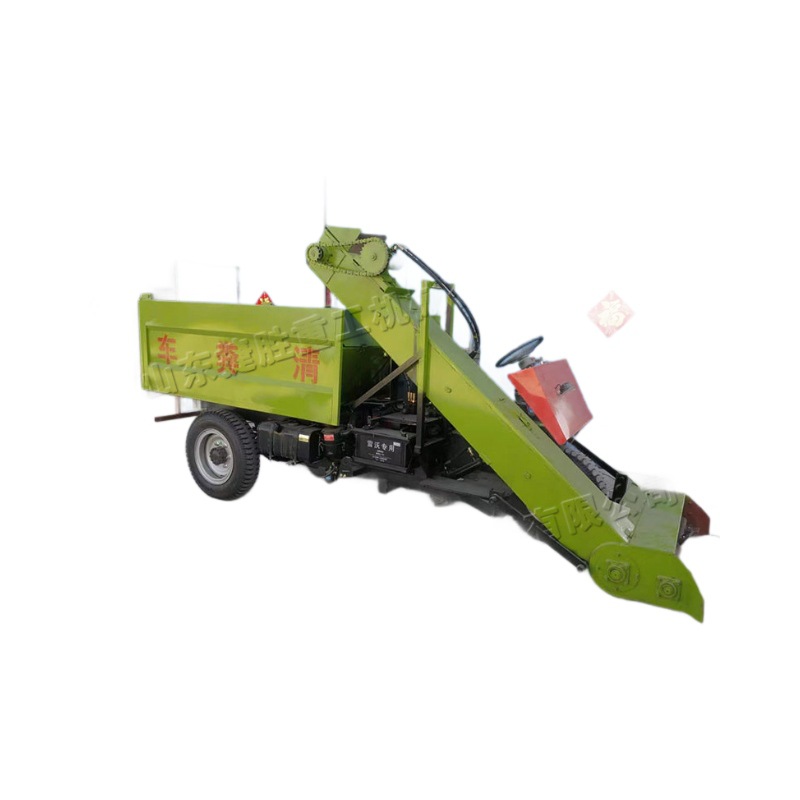 Camión de limpieza de estiércol diesel de tres ruedas, granja de cría, succión en espiral, camión de raspado de estiércol, máquina de limpieza de estiércol tipo coche