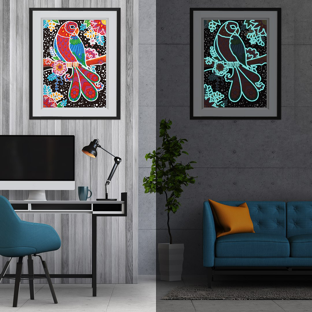 Explosiones transfronterizas pinturas de diamantes luminosas hechas a mano dormitorio sala de estar pinturas de diamantes perimetrales decoración luminosa sin marco