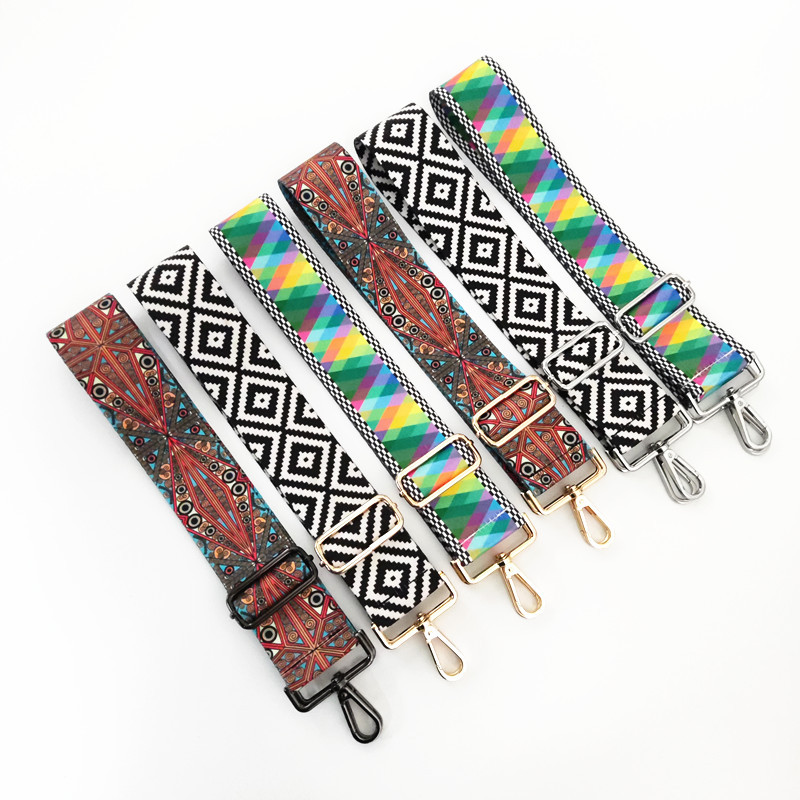 New Ethnic Style Colorful Wide Shoulder Straps Adjustable Shoulder Crossbody Long Strap Bag Accessory Strap Burden Reduction Bag Strap display picture 1