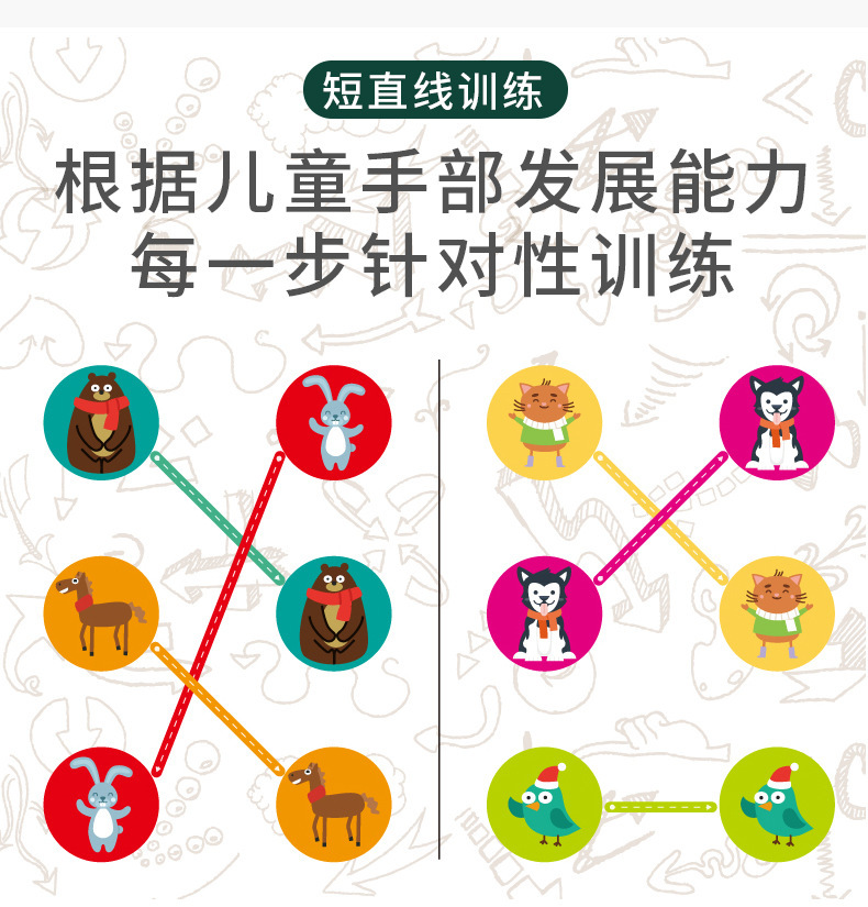 Children's pen control training, kindergarten, 3-year-old concentration cultivation, intellectual early education, doodling, pen movement, erasable card toys detail image 8