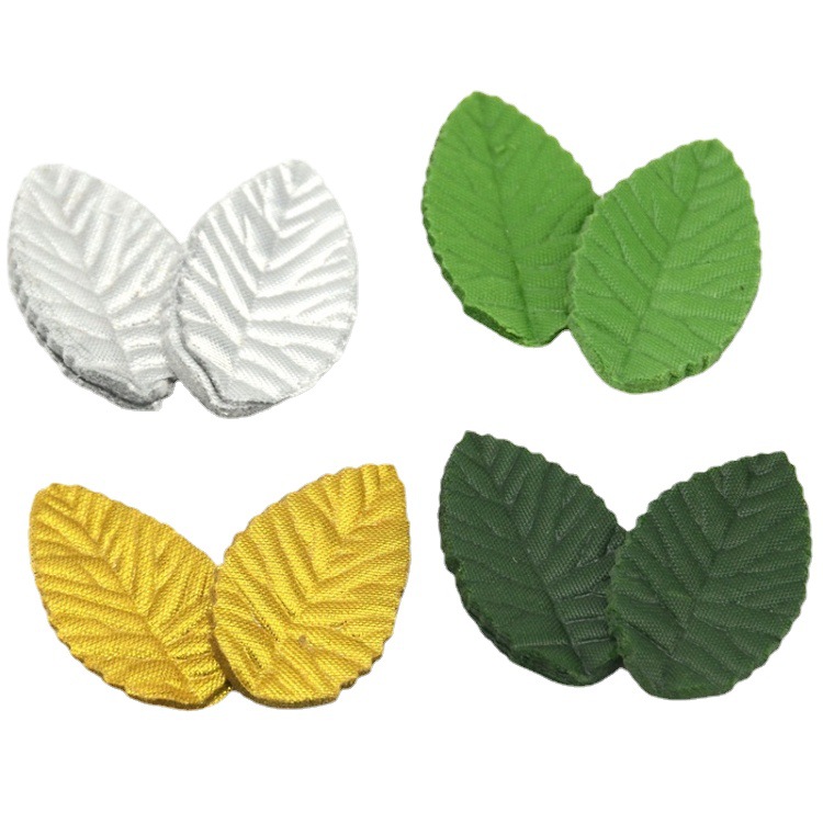 假叶子仿真植物绿色树叶金色银色圣诞树装饰叶片diy手工花环材料