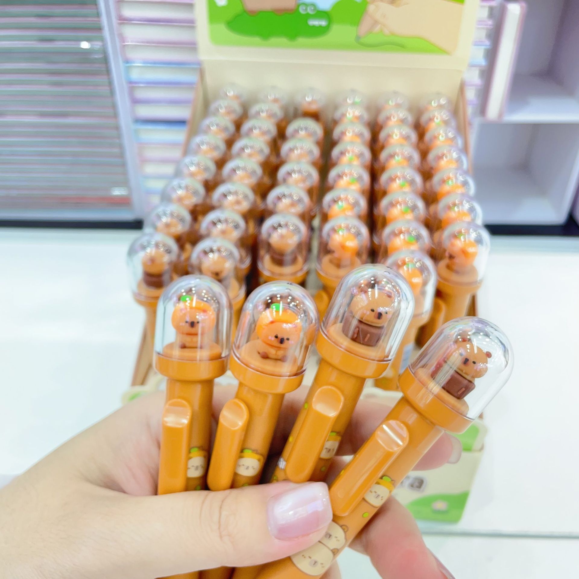 Bolígrafo de paisaje súper lindo de Keqi: el estilo diario de alto valor de Dolphin Orange