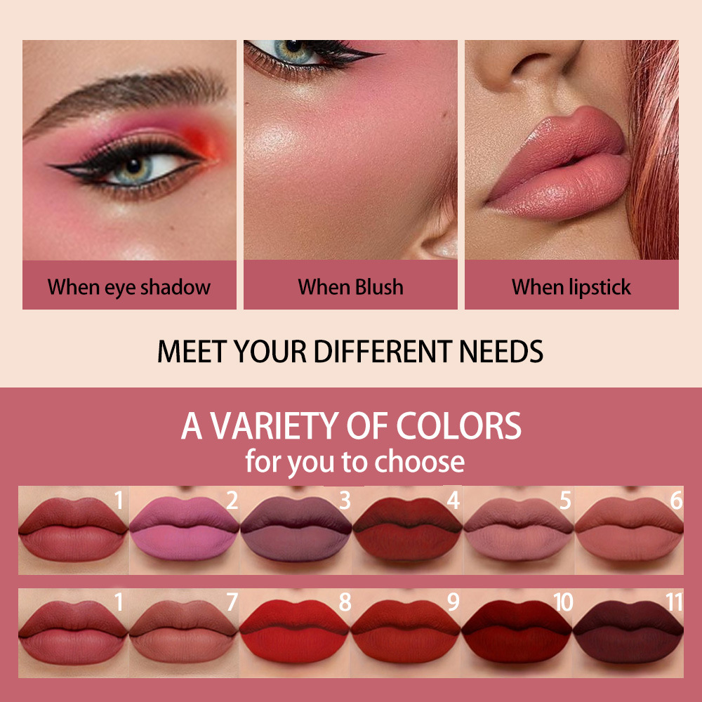 exclusive QICIY lip glaze set matte matte pearlescent non stick cup lip glaze popular lip gloss 11 colors_voghion.com
