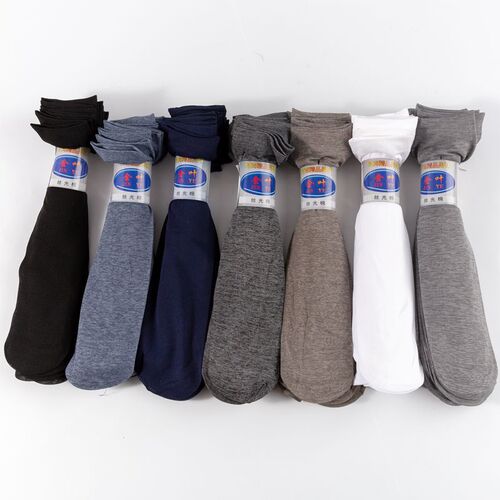 Spring and summer men's business thin stockings mercerized cotton breathable pairs of socks solid color mid-calf men's socks wholesale