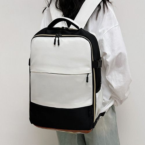 Cross-border leisure large-capacity travel backpack versatile monochrome backpack business computer bag student school bag business bag