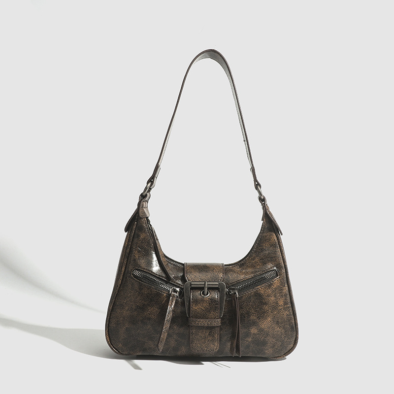 Cross-border Maillard underarm bag women's 2024 new retro women's bag shoulder bag crossbody bag crescent bag trendy