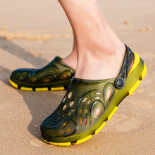 夏季沙灘鞋男士洞洞鞋包頭韓版時尚休閑透氣兩用涼拖鞋男一件代發