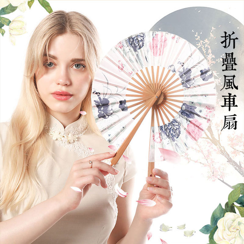 Fan de molino de viento plegable personalizado para dibujar el estilo japonés fan plegable fan plegable portátil animación al por mayor personalizado