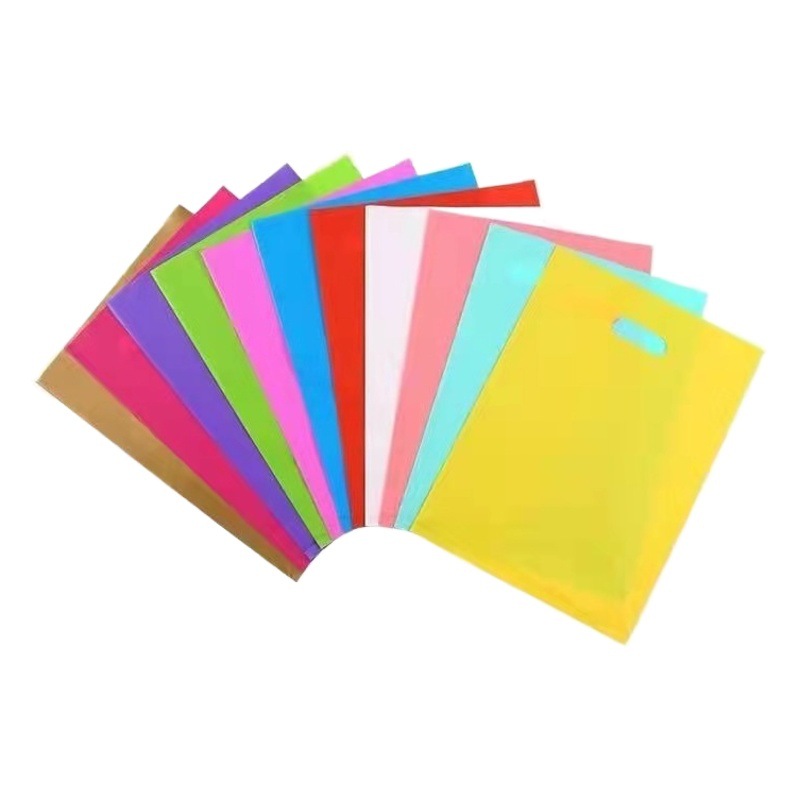 Bolsa de cuatro dedos, bolsa de mano, bolsa de regalo, bolsa de plástico, bolsa de embalaje, bolsa de compras, bolsa plana de PE, venta al por mayor, logotipo impreso