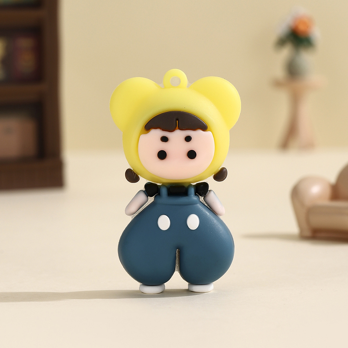 멜빵바지 소녀 캐릭터 신발 장식 참 키링 DIY 부자재