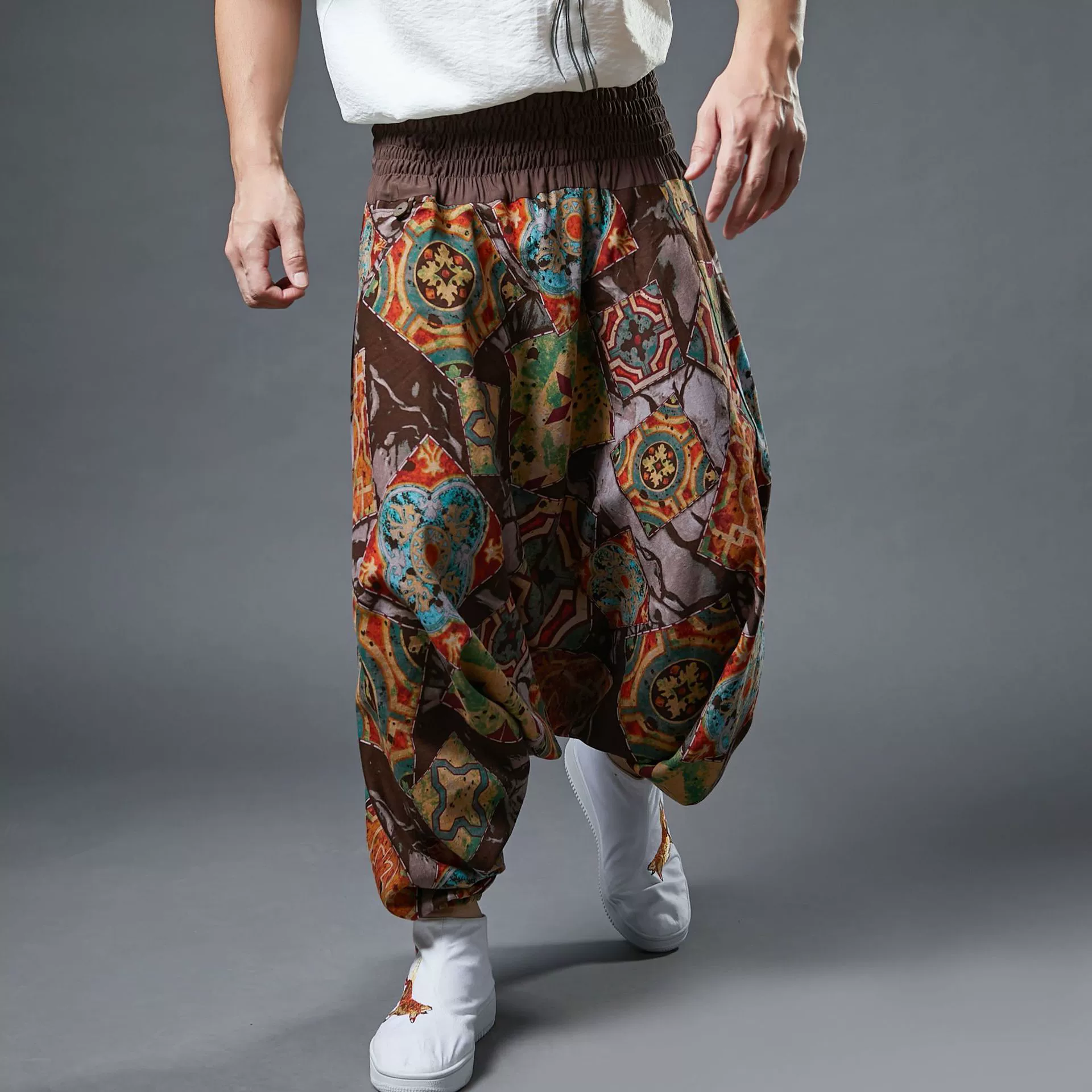 麻凡布衣 Весна винтажные брюки для отдыха, фонарик, oversize