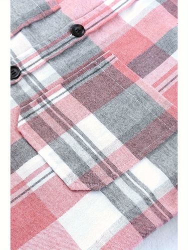Women's Plaid Shirt Polyester Long Sleeve Cross-border Dropshipping
