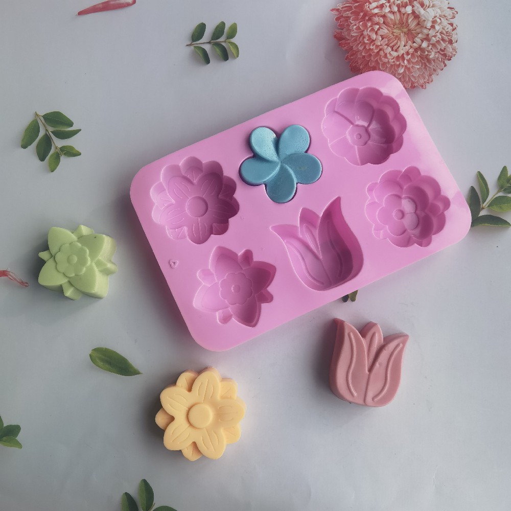 Silicone 6 series 6 Tulip 345 molde de pastel helado gelatina pudín molde de pastel jabón herramientas de horneado